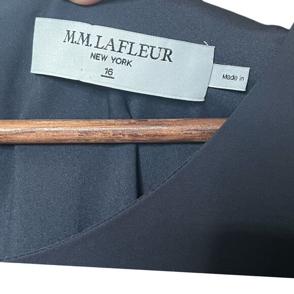 MM LaFleur Maaza Travel Dress Women’s Size 16 Black Office Minimalist Workwear - Picture 6 of 7